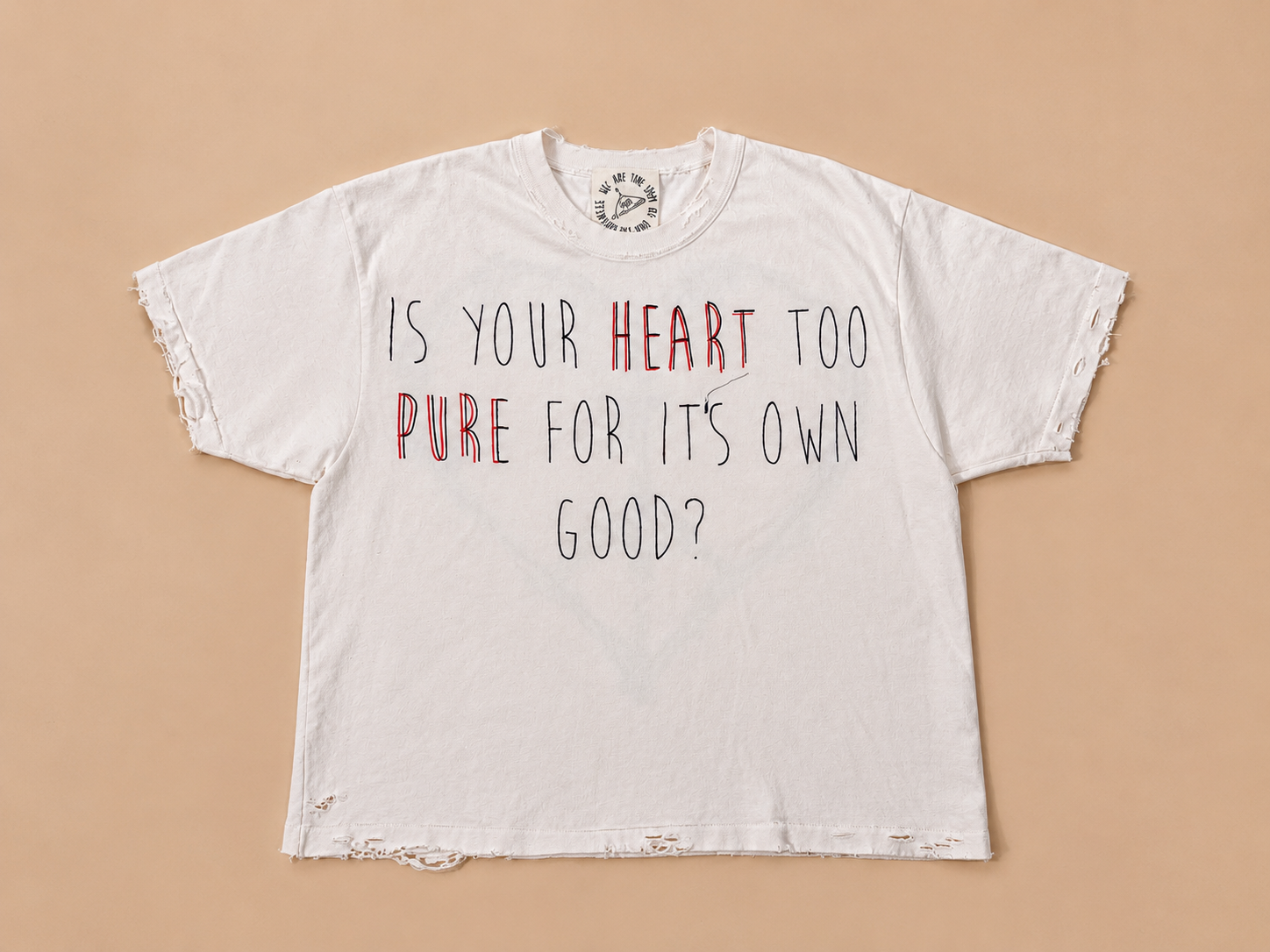 Pure "Peace" Tee — supplied front photograph